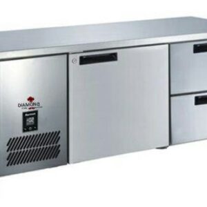یخچال و فریزر روی میز کار 1 درب + 2 کشو استیل Diamond مدل CH-6T-2dk